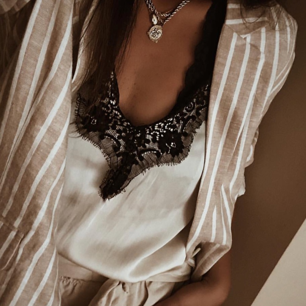Boutique || Plush Blush Lace Camisole
